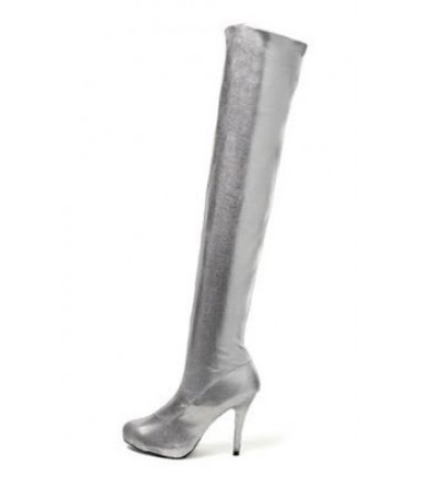 Silver Stiletto Boots Size 8 HIRE